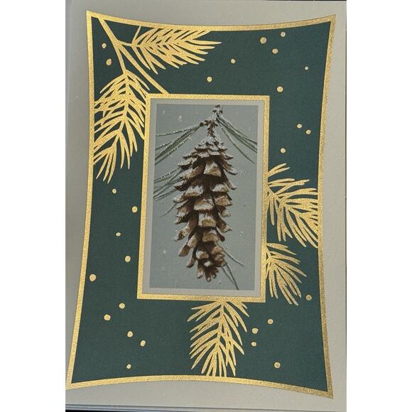 Hallmark Christmas Cards Boxed Set (18) Pinecone Winter Snow Holiday Envelopes - Picture 5 of 6